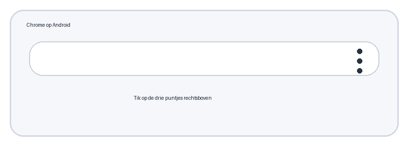 Voorbeeld van het menu in Chrome op Android