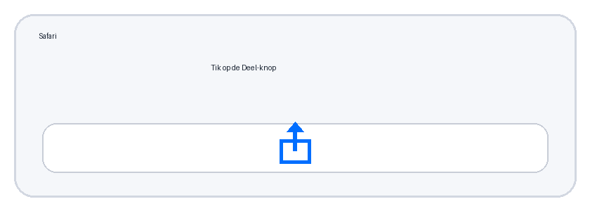 Voorbeeld van de Deel-knop in Safari